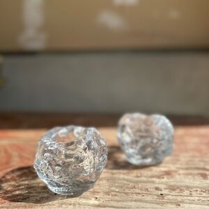 Vintage crystal candle holders